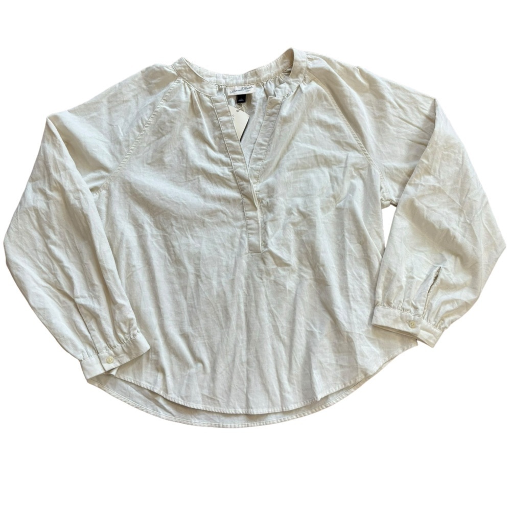NWT Universal Threads 100% Cotton Cottage Prairie Feminine White Blouse Womens L